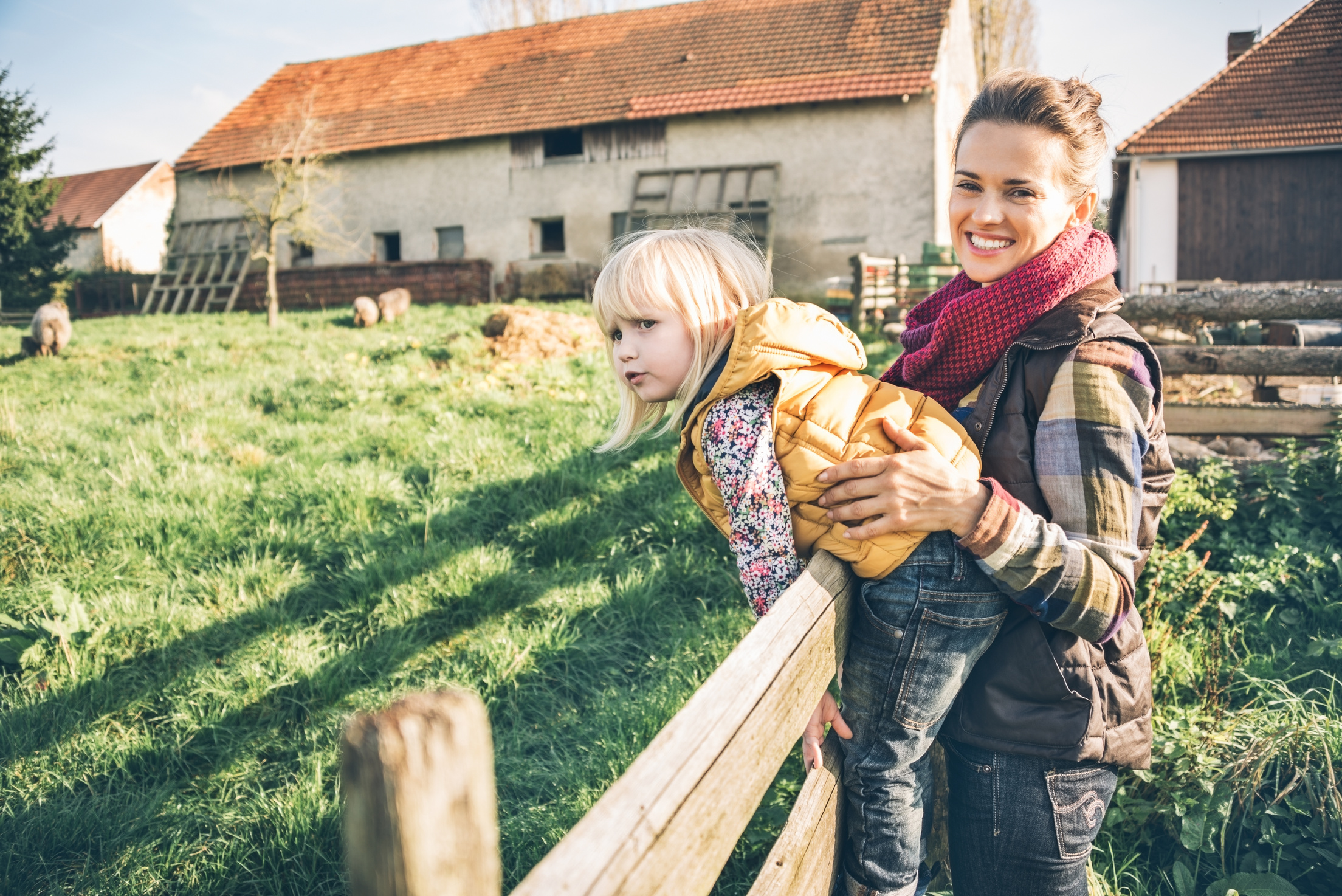 Mother and Child on Farm